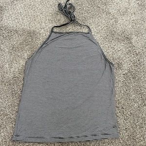 Black & white striped halter top